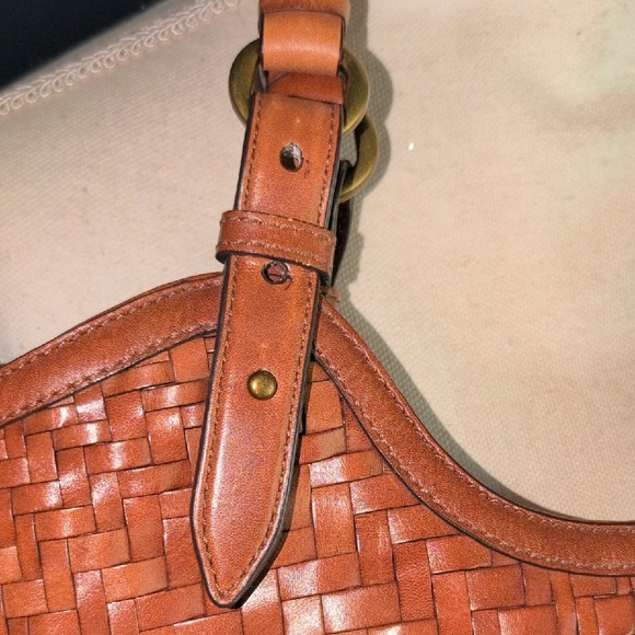 Cole Haan Tan Woven Leather Shoulder Bag - Picture 2 of 7